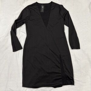 Kara and Kate Black Long Sleeve Deep V-Neck Mesh Inset Mini Dress 3XL